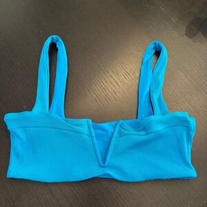 L*Space Bright Blue Ribbed Bralette